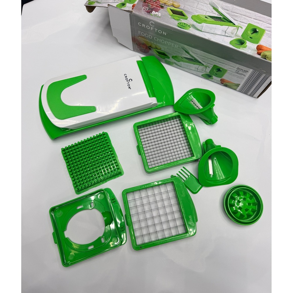Crofton Food Chopper Green Manual Vegetable Dicer Spiralizer 5.07 Cup BPA Free - Picture 2 of 2